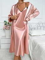 Liora - Elegant Women's Pyjama Set With Long Sleeve Robe For Relaxation And Special Occasions 6