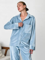Liora - Relaxed Women's Pyjama Set With Button-Up Shirt And Wide-Leg Trousers For Cozy Nights 1