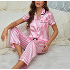 Liora - Stylish Women's Pyjama Set With Striped Shirt And Relaxed Trousers For Cozy Nights 1