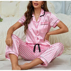 Liora - Stylish Women's Pyjama Set With Striped Shirt And Relaxed Trousers For Cozy Nights 2