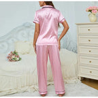 Liora - Stylish Women's Pyjama Set With Striped Shirt And Relaxed Trousers For Cozy Nights 3