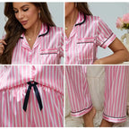 Liora - Stylish Women's Pyjama Set With Striped Shirt And Relaxed Trousers For Cozy Nights 4