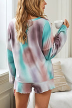 Liora - Trendy Women's Pyjama Set With Tie-Dye Top And Shorts For Relaxed Evenings 5