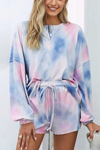 Liora - Trendy Women's Pyjama Set With Tie-Dye Top And Shorts For Relaxed Evenings 2