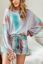 Liora - Trendy Women's Pyjama Set With Tie-Dye Top And Shorts For Relaxed Evenings 3