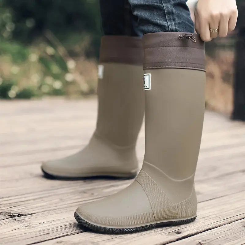 Caden - Fashionable High-Top Men's Rain Boots With Waterproof Design For Outdoor Adventures 5