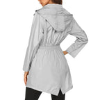MunaWear - Rain Jackets - Faela – Stylish Women's Hooded Rain Jacket With Lightweight Design For Unpredictable Weather - Gray