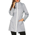 MunaWear - Rain Jackets - Faela – Stylish Women's Hooded Rain Jacket With Lightweight Design For Unpredictable Weather - Gray
