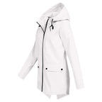 MunaWear - Coats - Francine – Stylish Women's Rain Jacket With Hood For All-Weather Protection - White
