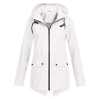 MunaWear - Coats - Francine – Stylish Women's Rain Jacket With Hood For All-Weather Protection - White