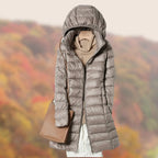 MunaWear - Jackets - Amarie – Cozy Women's Rain Jacket With Modern Hood For Stylish Winter Wear - Khaki