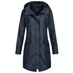 Liora – Stylish Women's Long Rain Jacket With Windproof Protection For All Weather 0