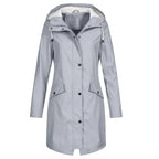 Liora – Stylish Women's Long Rain Jacket With Windproof Protection For All Weather 2
