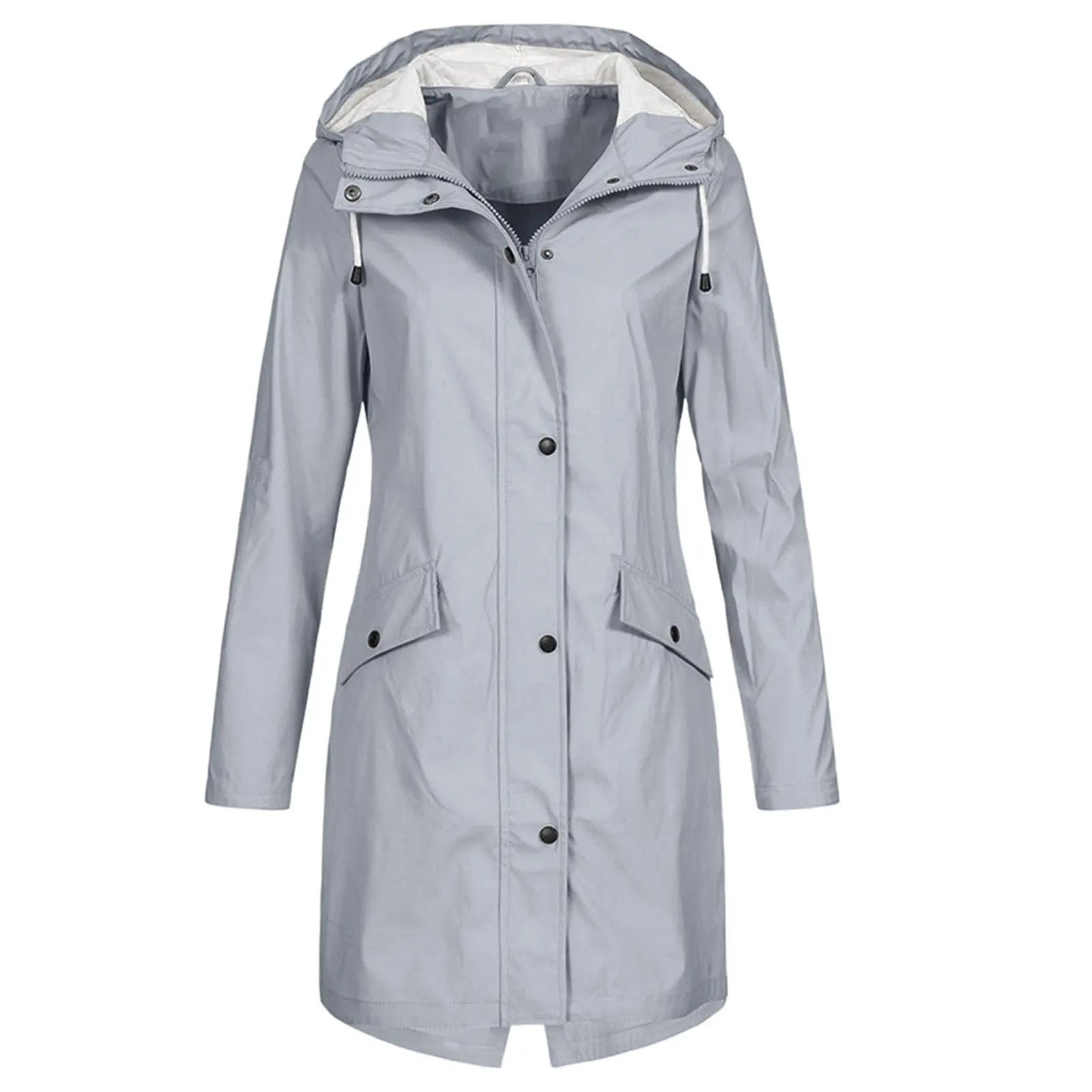 Liora – Stylish Women's Long Rain Jacket With Windproof Protection For All Weather 2