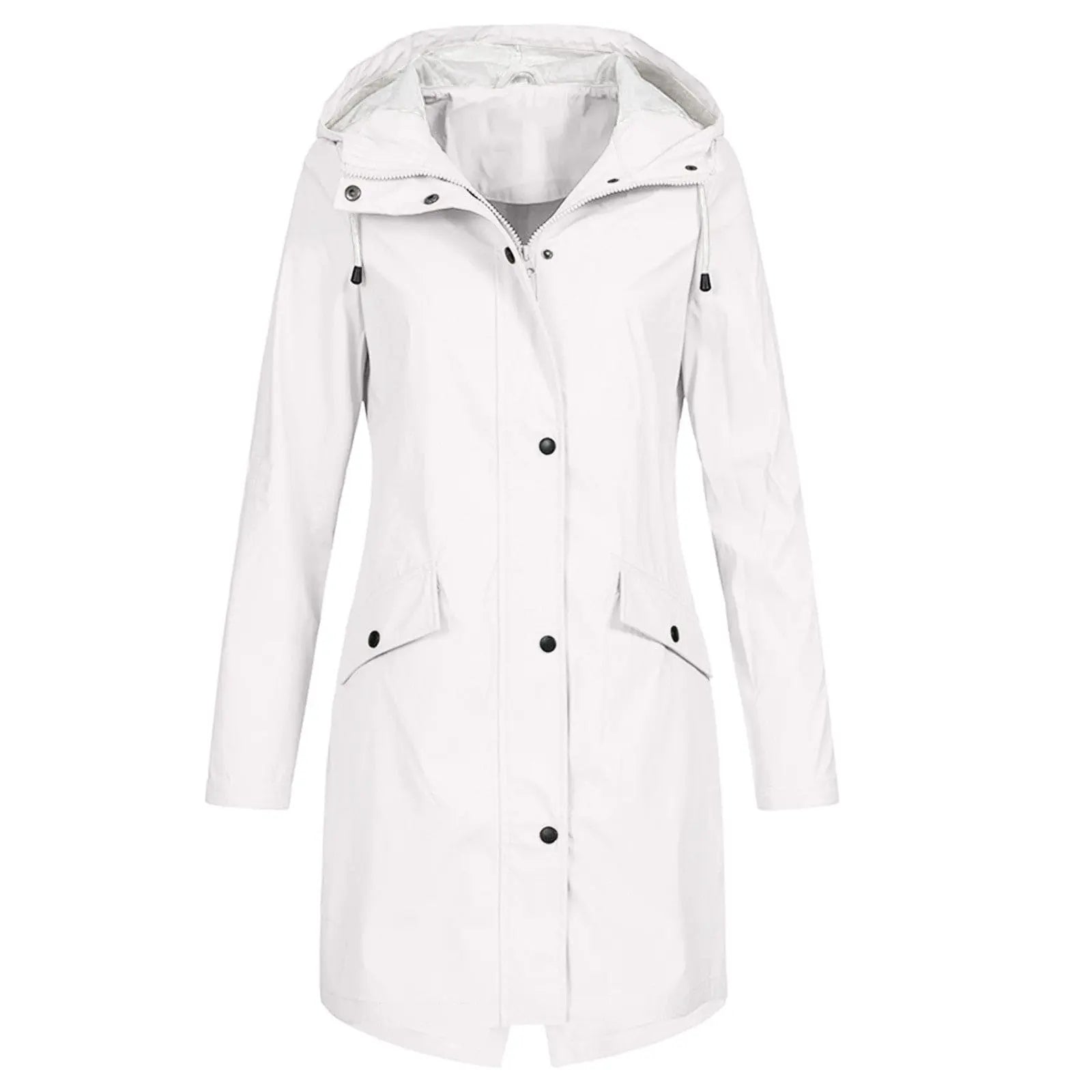 Liora – Stylish Women's Long Rain Jacket With Windproof Protection For All Weather 4