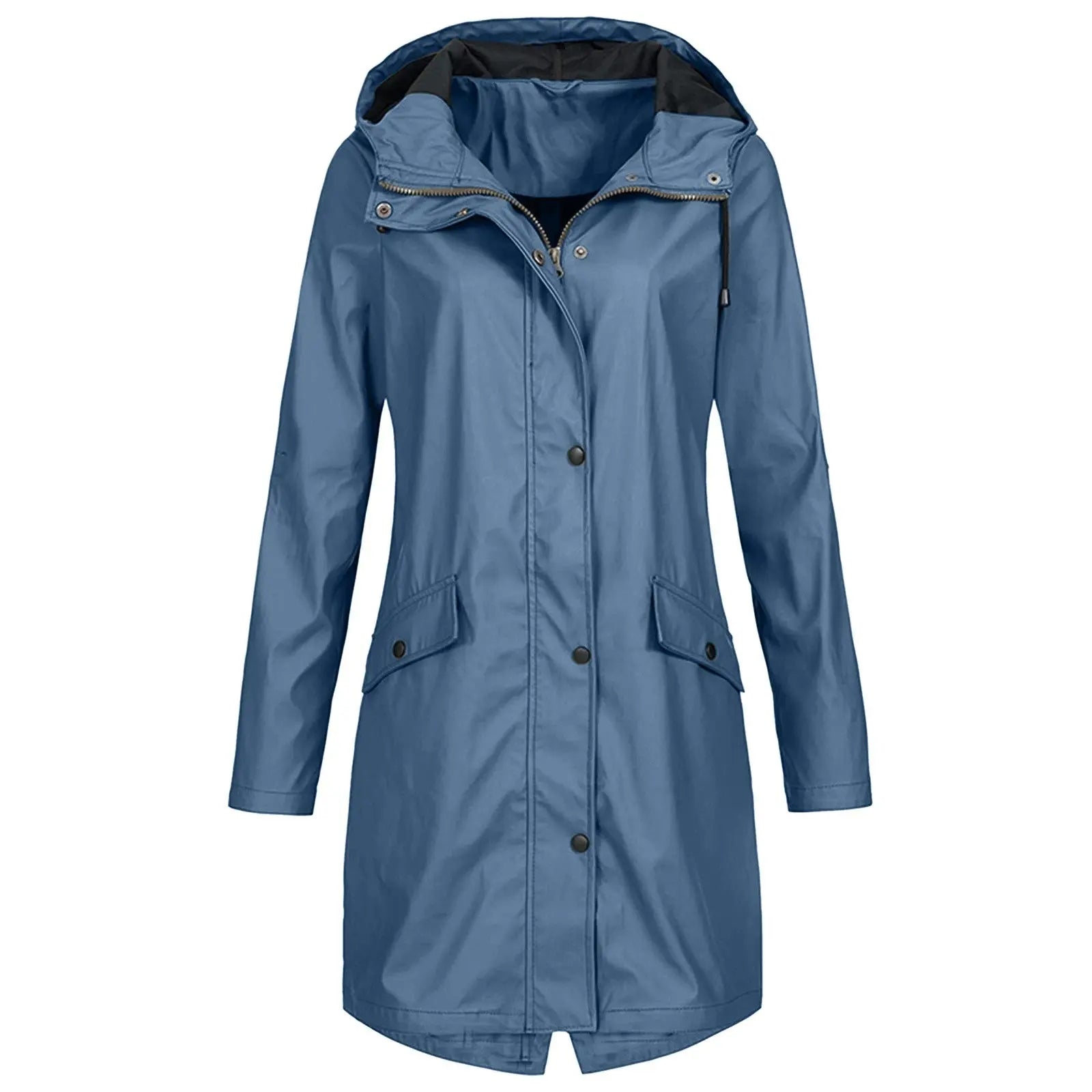 Liora – Stylish Women's Long Rain Jacket With Windproof Protection For All Weather 5