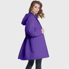 Lyria – Stylish Women's Winter Rain Jacket With Button Placket For Cold Weather- Purple