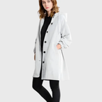 Lyria – Stylish Women's Winter Rain Jacket With Button Placket For Cold Weather- Gray