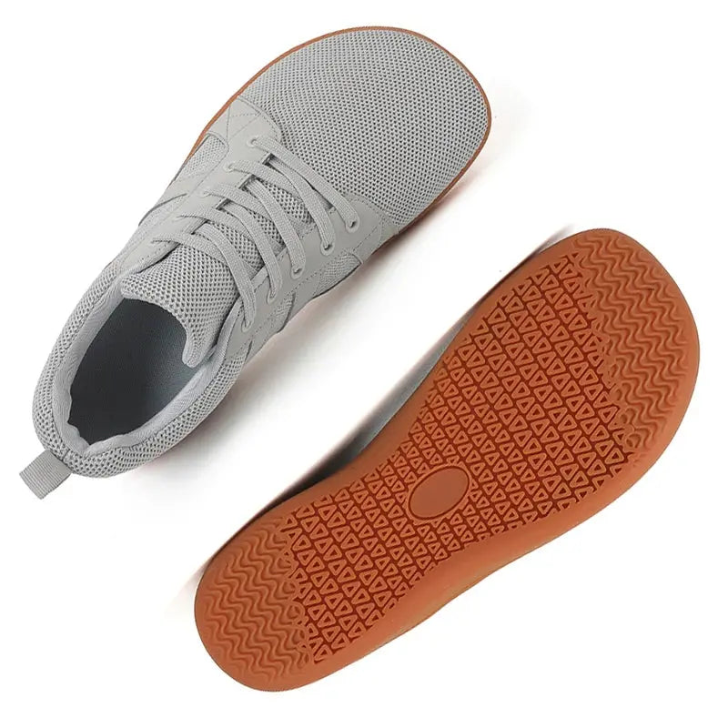 MunaWear  Running Shoes  Ethan - Wide Minimalist Barefoot Running Shoes with Zero Drop Sole for Natural Comfort  815-Gray-39inner-25.6cm