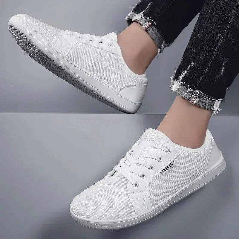 MunaWear  Running Shoes  Ethan – Lightweight Soft Sole Running Shoes for Wide Feet with Unisex Comfort Design  WHITE-42