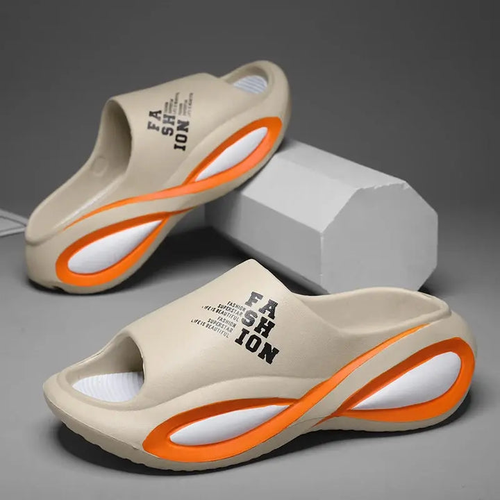 MunaWear  Sandals  Ethan – Comfortable Indoor Outdoor Sandals with Soft Cushioned Footbed for Men  Khaki-44-45