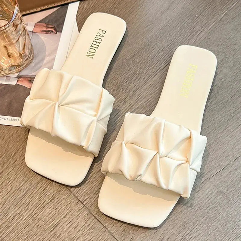 Liora - Stylish Women's Flip Flops With Pleated Design For Summer Comfort 1