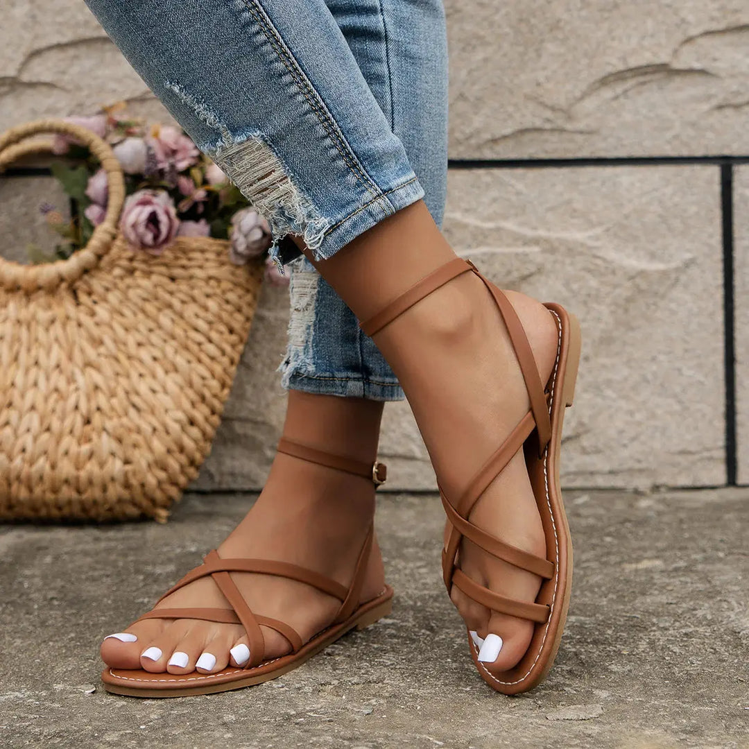 Casual Strappy Womens Sandals with Zipper Back for Everyday Comfort – Lightweight, Roman-Inspired Design 6