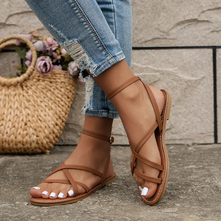 Casual Strappy Womens Sandals with Zipper Back for Everyday Comfort – Lightweight, Roman-Inspired Design 6