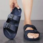 MunaWear - Sandals & Slides - Asher - Lightweight Unisex Slippers with Adjustable Fit and Anti-Slip Sole for Ultimate Comfort - Blue / 49