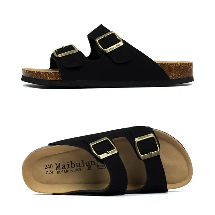 MunaWear  Sandals & Slides  Ethan – High-Quality Unisex Two-Buckle Casual Slides for Indoor & Outdoor Comfort