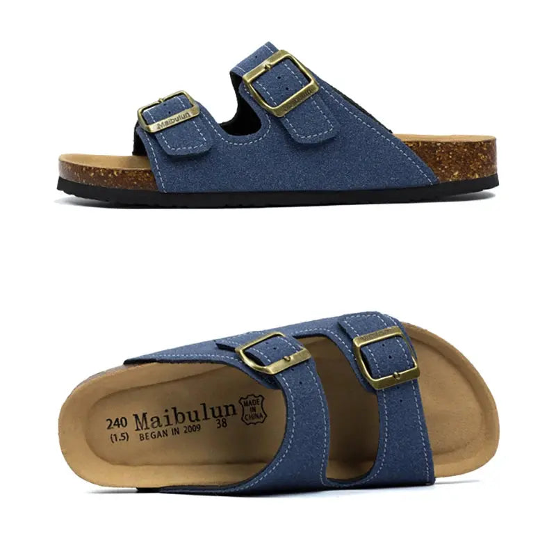 MunaWear  Sandals & Slides  Ethan – High-Quality Unisex Two-Buckle Casual Slides for Indoor & Outdoor Comfort