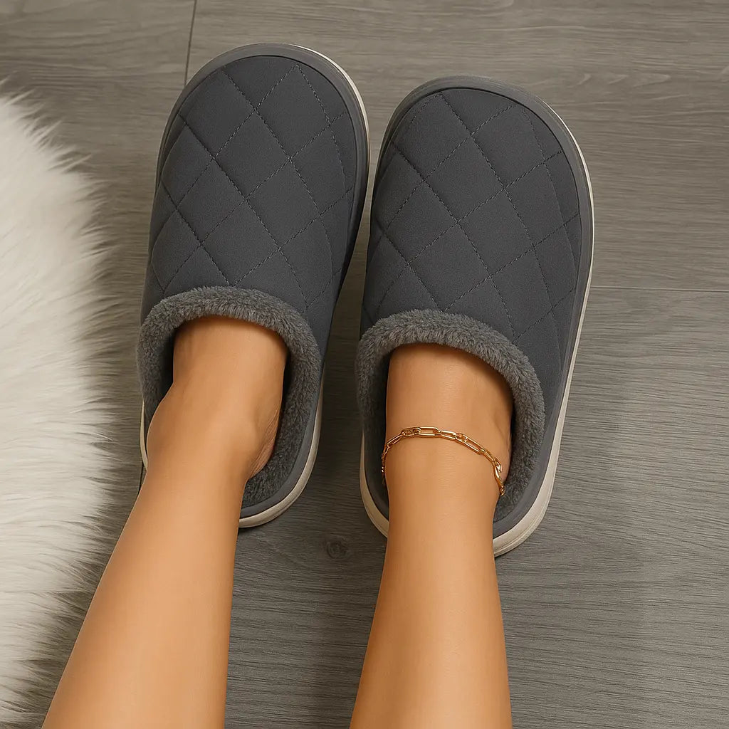 MunaWear  Sandals & Slides  Everest – Plush Waterproof Winter Slippers, Warmest Non-Slip Design for Men & Women  Dark-Gray-XL