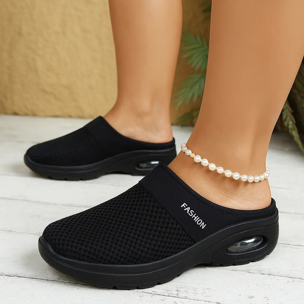 MunaWear  Sandals & Slides  Selene – Vintage Wedge Sandals for Men & Women with Customizable Anti-Slip Design  Black