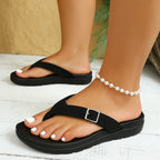 MunaWear  Sandals & Slides  Seraphina – Customizable Orthopedic Women's Sandals with Casual Flip Flop Design for Ultimate Comfort  Black-43