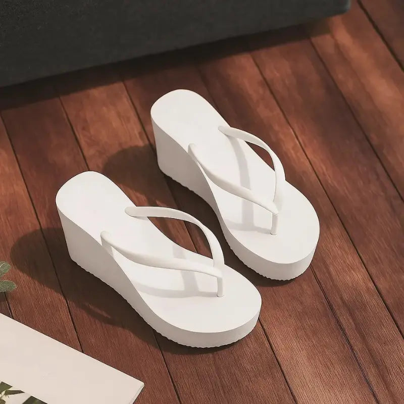 MunaWear - Sandals & Slides - Solara Wedge Sandals – Stylish Women’s Flip Flops & Platform Summer Slides - White / 40