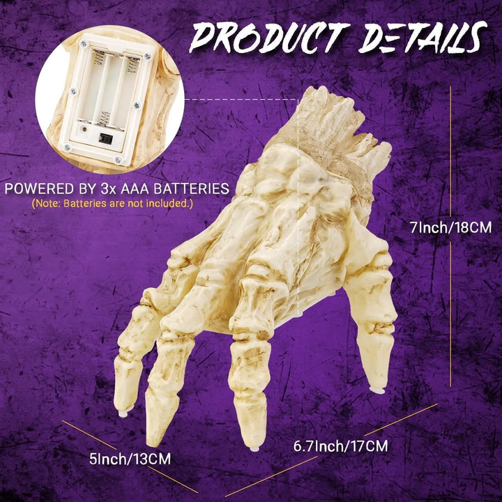 Creepy Halloween Zombie Hand Decoration – Bright Electric Prop for Spooky Parties 8