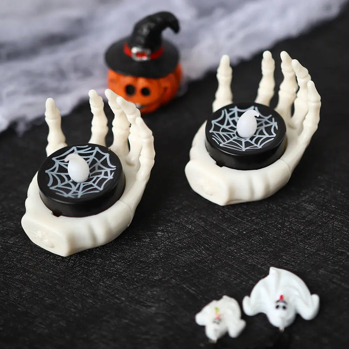 Halloween Skeleton Hand LED Tealight – Creepy Table Decoration for Spooky Parties 5