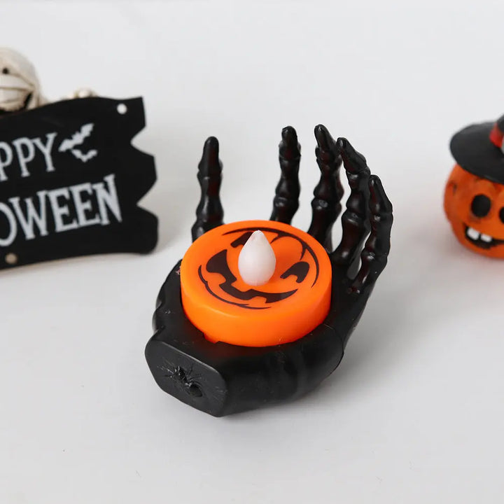 Halloween Skeleton Hand LED Tealight – Creepy Table Decoration for Spooky Parties 7