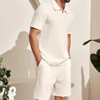 Aiden – Lightweight Two-Piece Summer Set with Zip Polo for Men