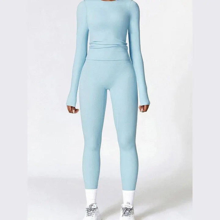 MunaWear  Sets  Amber - Stylish And Comfortable Long Sleeve Yoga Set With Leggings