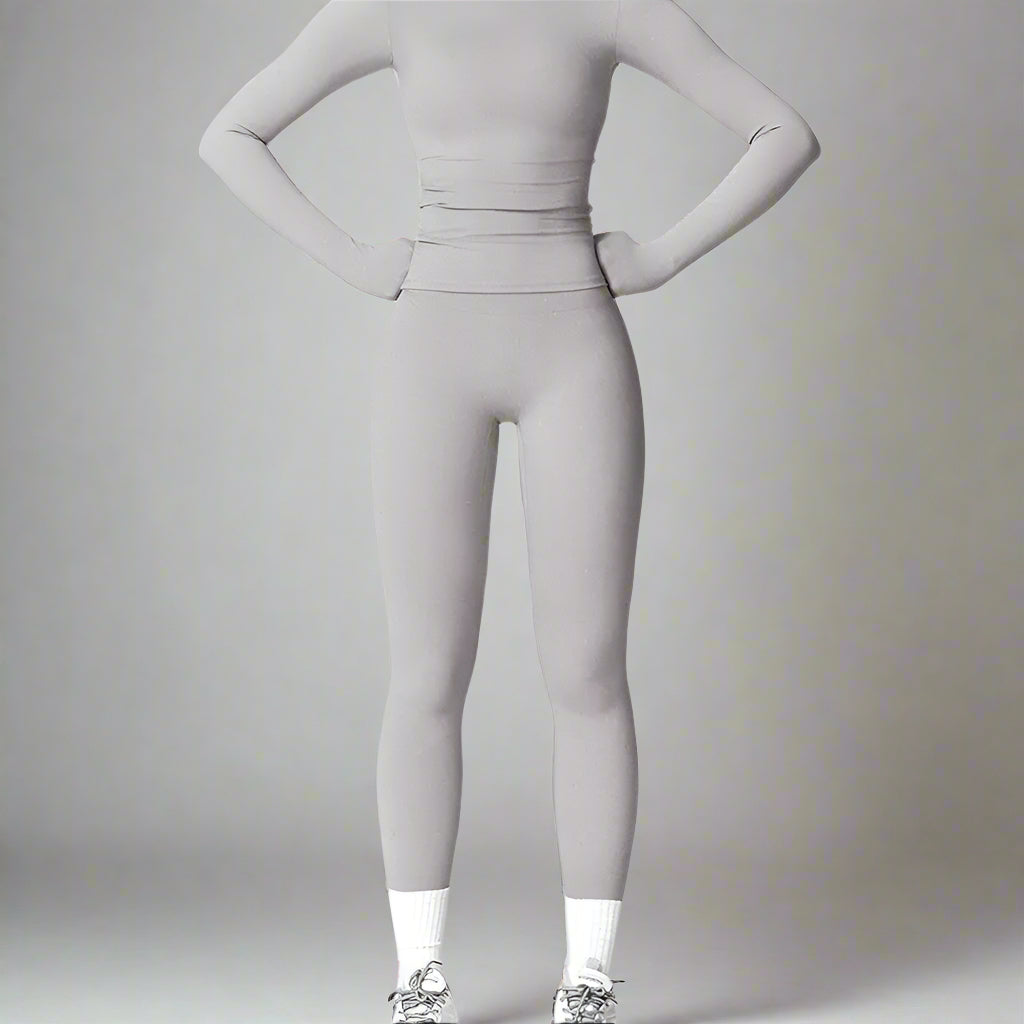 MunaWear  Sets  Amber - Stylish And Comfortable Long Sleeve Yoga Set With Leggings