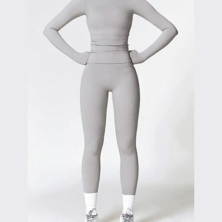 MunaWear  Sets  Amber - Stylish And Comfortable Long Sleeve Yoga Set With Leggings