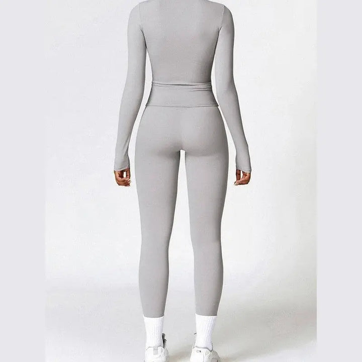MunaWear  Sets  Amber - Stylish And Comfortable Long Sleeve Yoga Set With Leggings