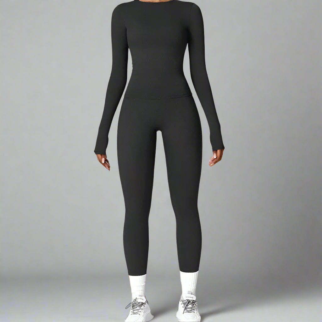 MunaWear  Sets  Amber - Stylish And Comfortable Long Sleeve Yoga Set With Leggings