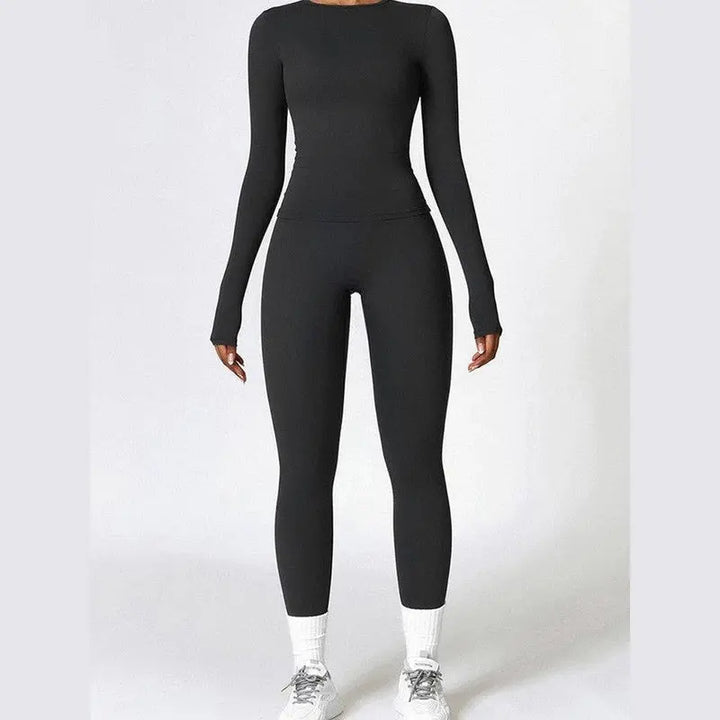 MunaWear  Sets  Amber - Stylish And Comfortable Long Sleeve Yoga Set With Leggings