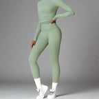 MunaWear  Sets  Amber - Stylish And Comfortable Long Sleeve Yoga Set With Leggings