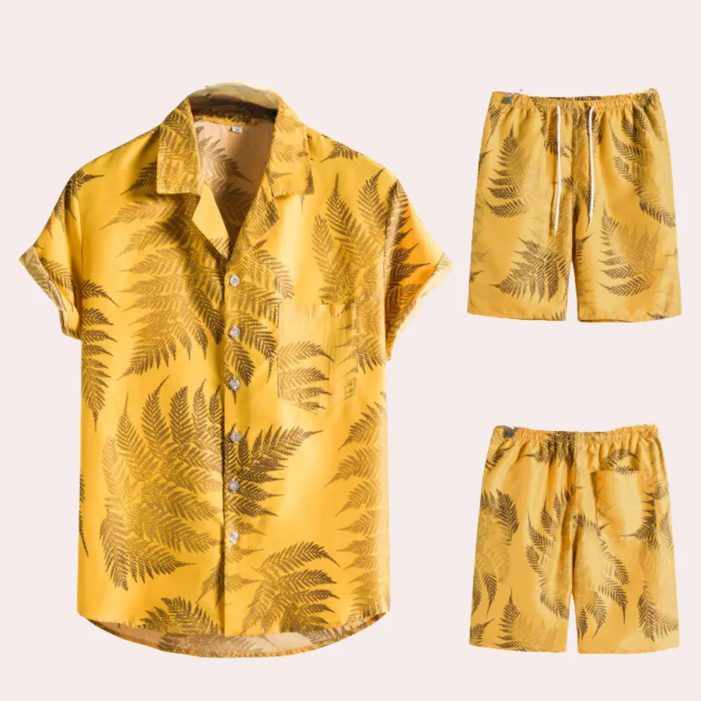 Amedeo – Men's Hawaiian Short Set with Lightweight Shirt & Shorts, Perfect for Summer Vacations | Sizes S-L 0