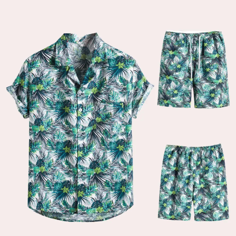 Amedeo – Men's Hawaiian Short Set with Lightweight Shirt & Shorts, Perfect for Summer Vacations | Sizes S-L 2