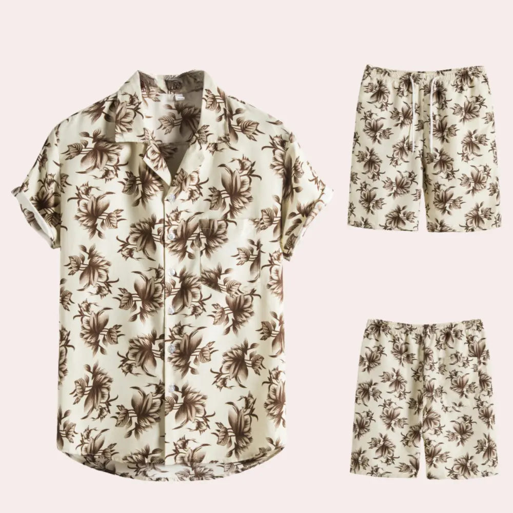 Amedeo – Men's Hawaiian Short Set with Lightweight Shirt & Shorts, Perfect for Summer Vacations | Sizes S-L 3