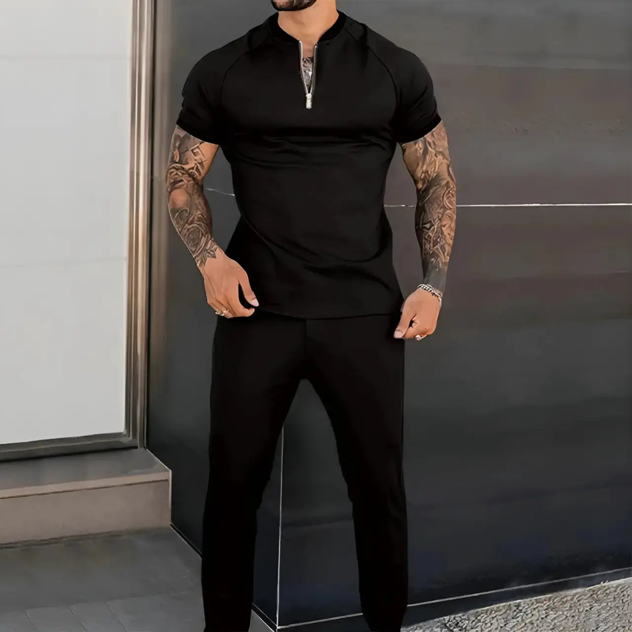 MunaWear - Sets - Brady – Slim-Fit Casual Summer Set with Quick-Drying Fabric & Breathable Design - 